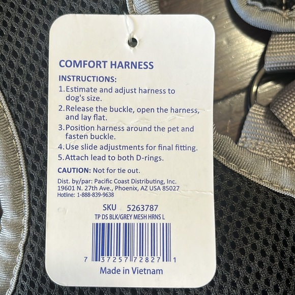 Top Paw black and gray mesh comfort harness NWT - Picture 3 of 7